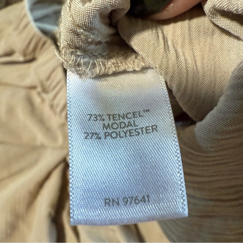 Pure Jill Sandwashed Wide Leg Crop Pull On Pants Cream Large - Picture 5 of 6